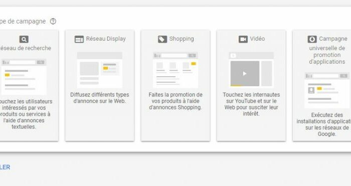Types de campagne Google ads